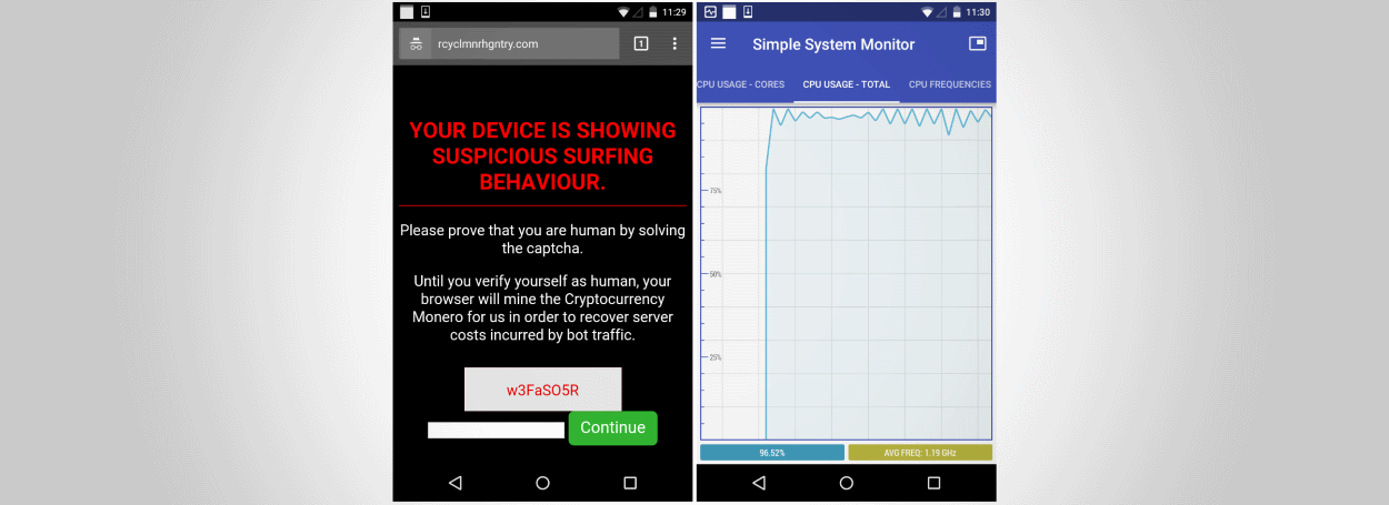 Android Web Users Victims of Cryptojacking Campaign