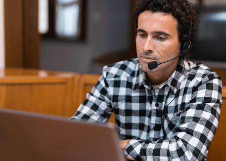 remote support specialist handling a request