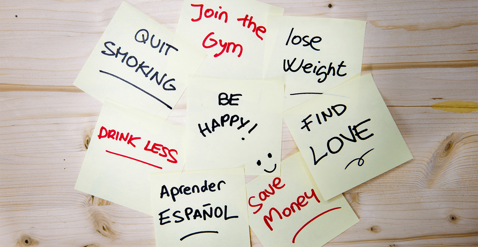 post-it notes with resolutions