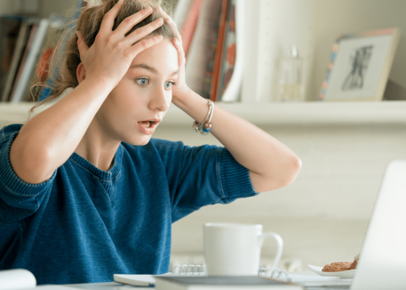 woman upset about lost data