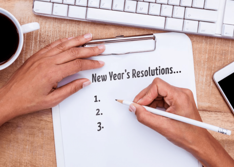 person writing resolutions
