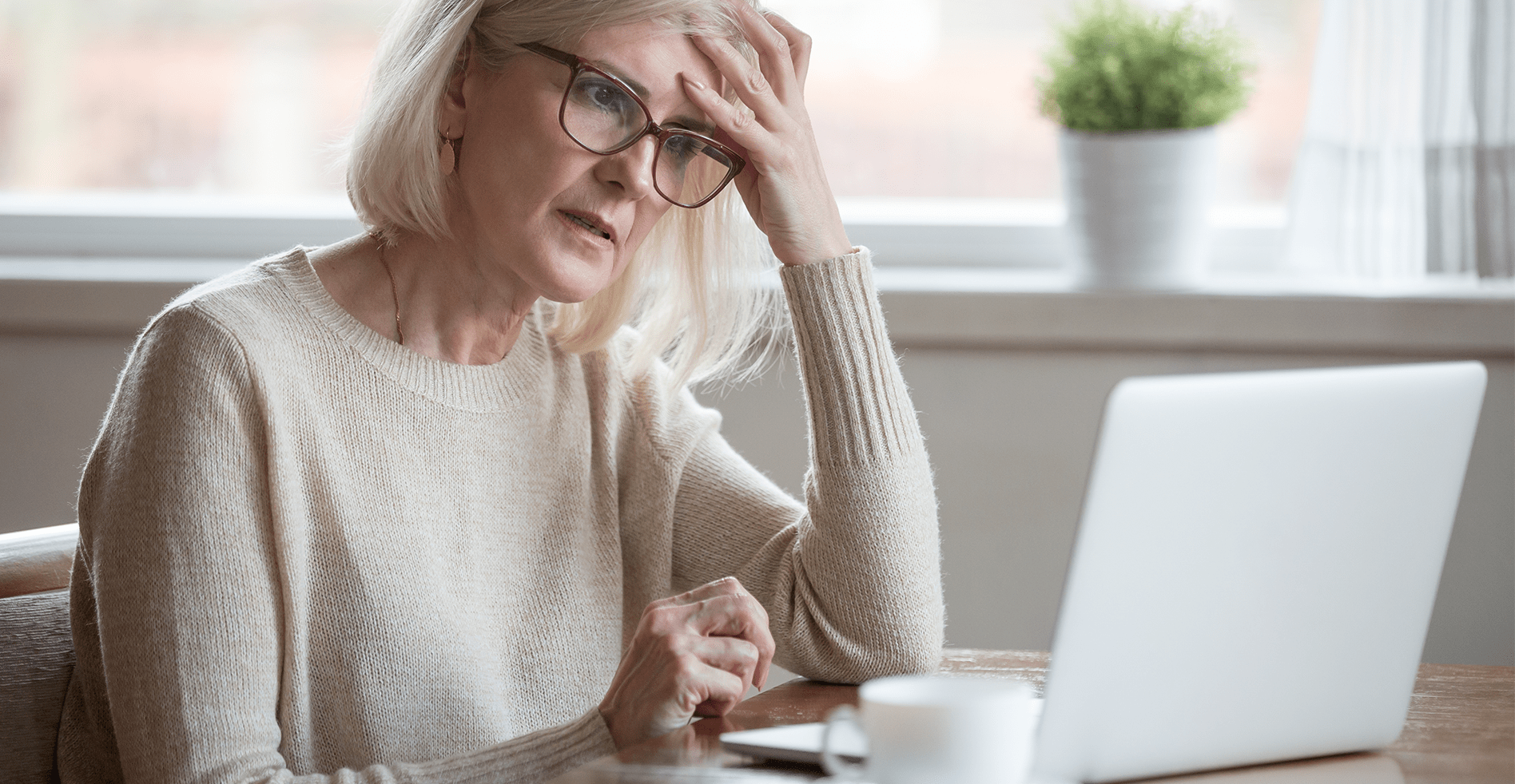 frustrated woman on computer