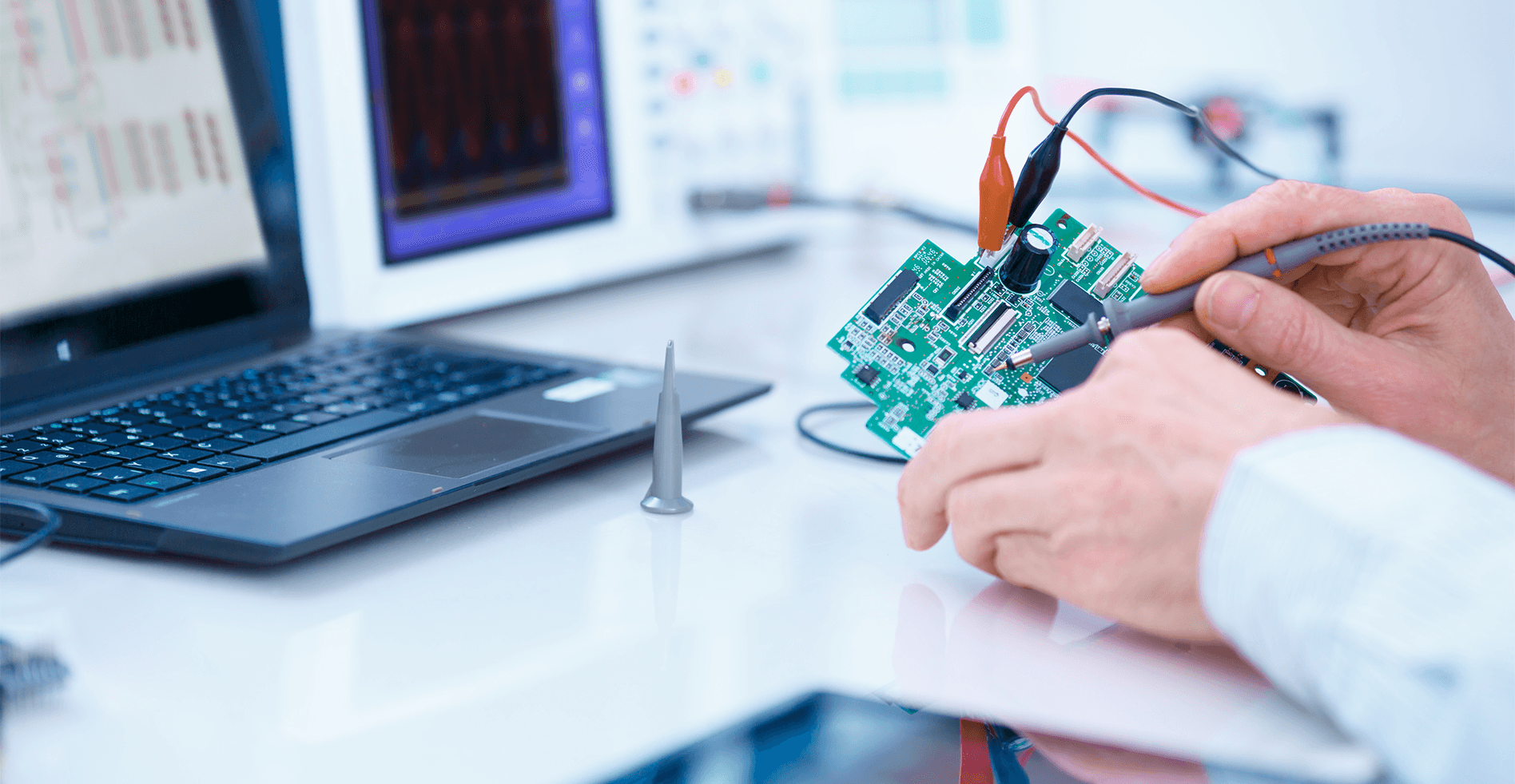 computer repair technician working