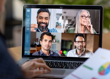 remote workers using secure video conferencing platform