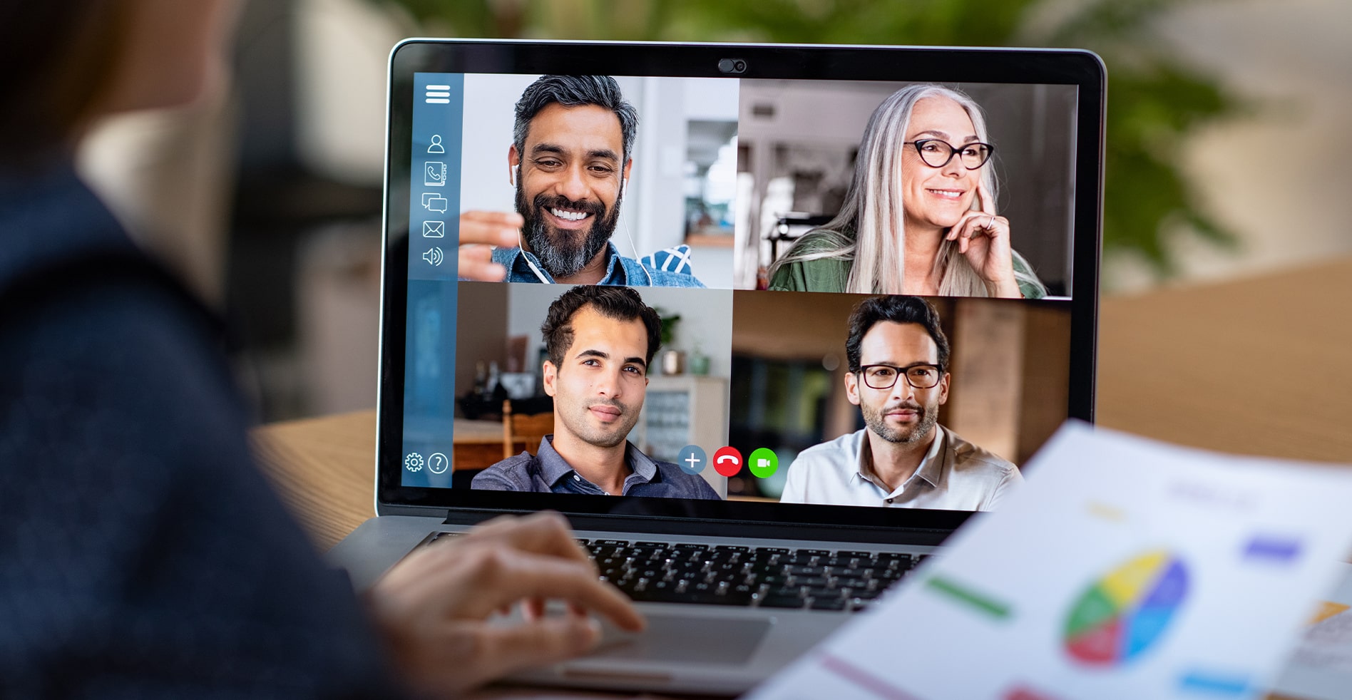 remote workers using secure video conferencing platform