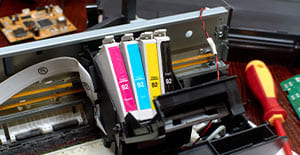 ink cartridges in a printer